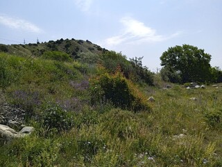 mountain landscape with blue sky