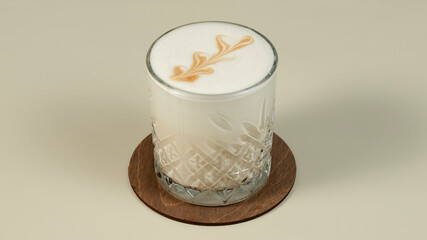 Foamy coffee glass isolated