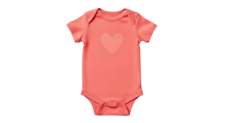 Coral baby bodysuit with heart design infant clothes newborn apparel soft fabric cute outfit childrenswear apparel garment clothing fashion texture template