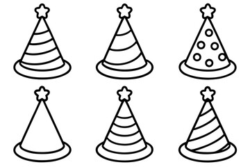 Minimalist Birthday Hat Vector Set
