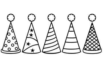Minimalist Birthday Hat Vector Set