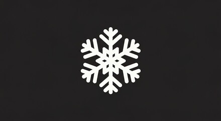 White snowflake icon on black background