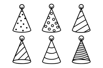 Minimalist Birthday Hat Vector Set