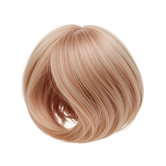 Naklejka premium Blonde hairpiece on black backdrop demonstrating hair extensions and accessories