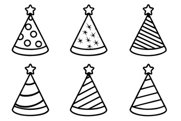 Minimalist Birthday Hat Vector Set