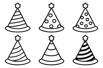 Minimalist Birthday Hat Vector Set