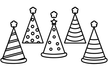 Minimalist Birthday Hat Vector Set