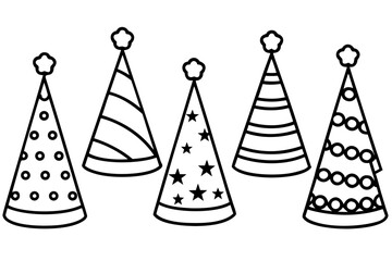 Minimalist Birthday Hat Vector Set