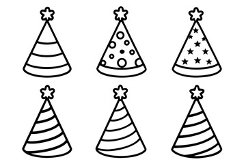 Minimalist Birthday Hat Vector Set