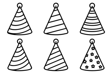 Minimalist Birthday Hat Vector Set