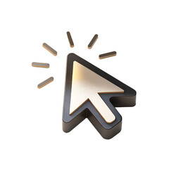 Golden cursor illustration for website design and ui element clicks for user interface design