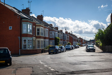 Residential estate street view in England UK