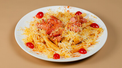 Paste penne with cherry tomatoes