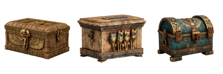 Exploring ancient treasure chests egypt 3d models artistic close-up