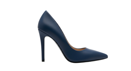 High heel shoe elegant footwear classic style dark blue pointed toe women fashion 3 d render isolated transparent background
