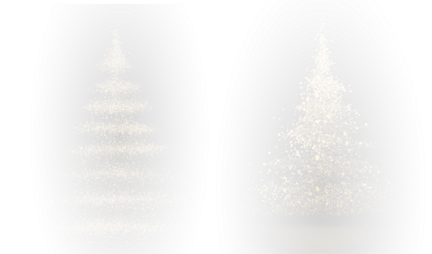 Winter tree with fir and evergreen christmas ornament png.
