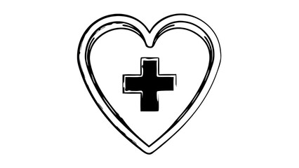 Fototapeta premium Cross Plus Heart Medical Logo Icon Design Template – Modern Healthcare and Hospital Branding Concept