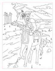 Mighty Centaur with a Bow Coloring Page: A Heroic Fantasy Creature