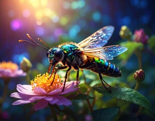 Close-Up Long Exposure Insect Photography: Vibrant Macro Shot of a Bug
4
