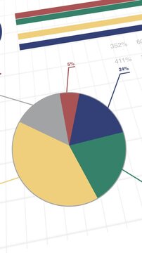 Colorful statistics, financial market data and charts analysis and reports, numbers and graphs.