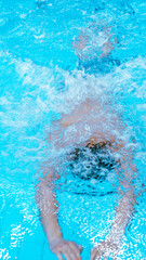 Professional Swimming Action in Water