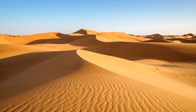 Vast desert dunes under a clear sky (1) - Powered by Adobe