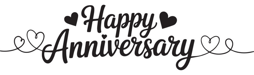 Happy Anniversary text with multiple rose graphics