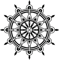 Intricate Mandala Design Vector Silhouette Decorative Pattern Illustration, Floral Mandala Vector Art Intricate Decorative Silhouette, Geometric Mandala Silhouette Abstract Circular Vector