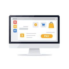 E-commerce Concept: Online Payment and Order Checkout on PC