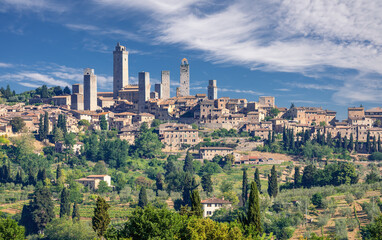 view of the medieval Town of San Gimignano in Tuscany,Italy