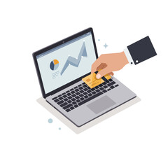 Isometric Flat Design of an Online Payment Process