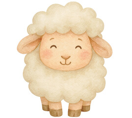 Watercolor Cute Sheep Baby