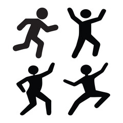 silhouettes of  running people icon