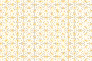 オレンジの麻の葉柄の背景素材　ベクター	
