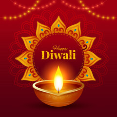 Happy Diwali indian fetival of lights celebration Indian Traditional card background. Diwali celebration vector illustration design