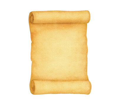 Watercolor Antique Parchment Scroll Paper
