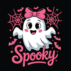 Halloween spooky ghost t-shirt design