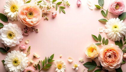Delicate pastel flowers arranged
