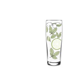 Cold mint and lime infused sparkling water