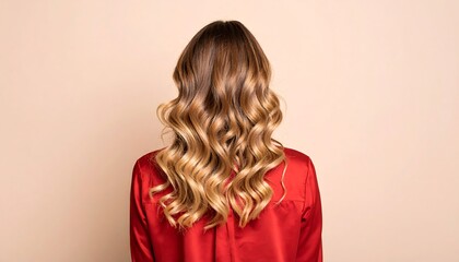 Woman's back view, curly hair