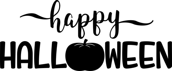 Happy Halloween celebration vector illustration, featuring a scary pumpkin logo isolated on white