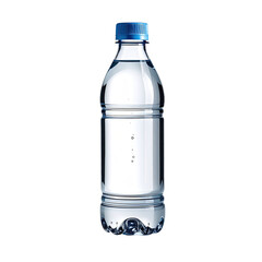 Clear plastic water bottle with blue cap (3)