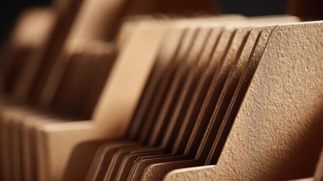 Medium shot highlighting textured cardboard retail display stand in sharp focus background softened to accentuate sustainable product presentation.