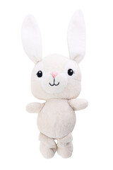 Cute Plush Easter Bunny Toy isolated on white Background
