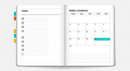 Open weekly planner with to do tasks
