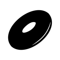 Simple Black and White Donut Illustration with a Hole in the Middle