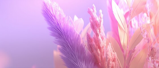 Naklejka premium Abstract Floral Arrangement in Soft Pastel Colors Close Up Shot with Dreamy Lighting and Shallow Depth of Field