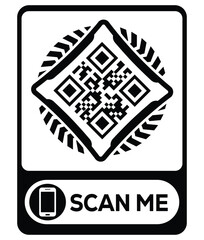 QR code scan icon set. Scan me frame. QR code scan for smartphone. QR code for mobile app, payment and identification. Vector illustration.