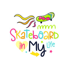 Digital art: a skateboard with flame trails above 