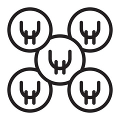 Yen Coin Vector Line Icon Design